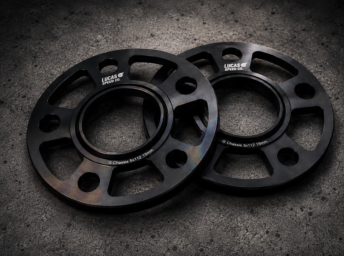 Lucas Speed Co 15mm wheel spacer kit with hubcentric ring lug bolts — BMW G8X