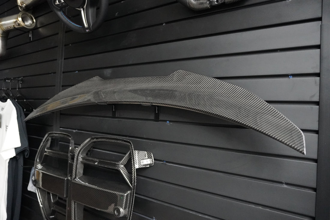 Lucas Speed Co PSM-Style Dry Carbon Trunk Lip Spoiler — BMW G80 / G82 / G83 M3 & M4 (4x4 Weave)