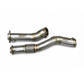 Lucas Speed Co catless downpipes for BMW S58 M3 M4 M2 — studio product photo