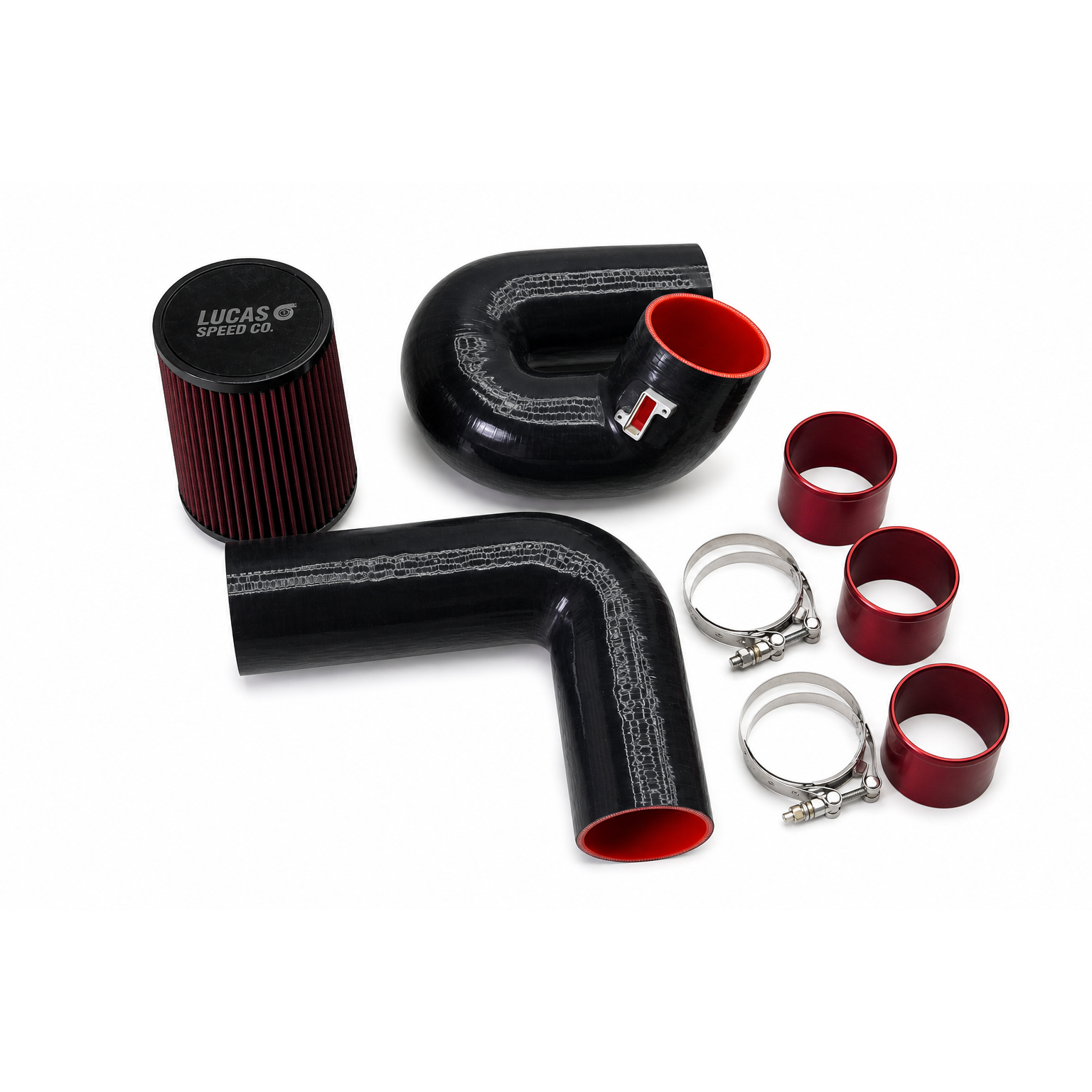 Lucas Speed Co front mount intake for BMW B58 Gen 2 — studio product photo