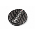 Lucas Speed Co carbon fiber gas cap cover for BMW — studio product photo